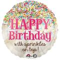 Loftus International 18 in. Sprinkles on Top Birthday HX Party Balloon A3-3326